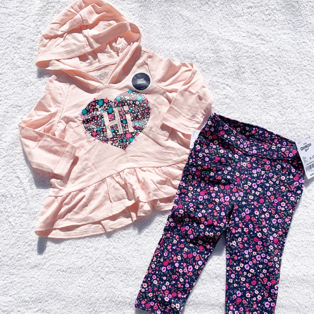 Oshkosh Floral Outfit Size 9-12 Months NWT